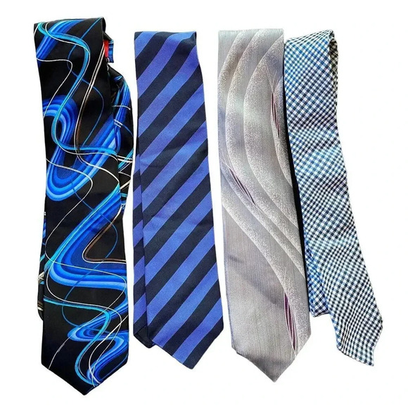 4 Pieces lot of Mixed Names Brand Silk Ties - Picture 1 of 4